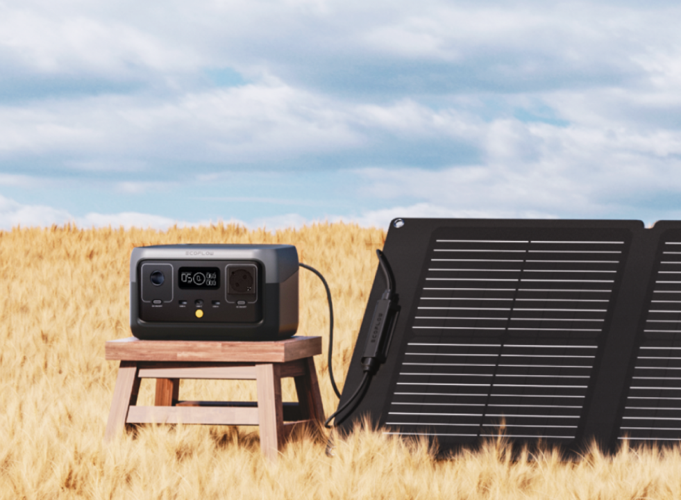 EF ECOFLOW Panel solar portátil de 60 W para centrales eléctricas, camping,  panel solar plegable ligero de respaldo con soporte de soporte, alto 23.4%