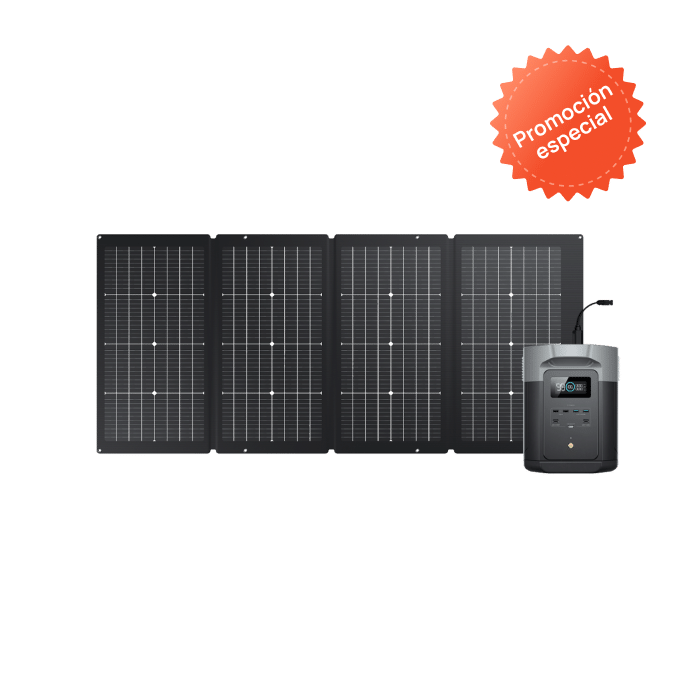 DELTA 2 Max + panel solar portátil doble cara de 220 W