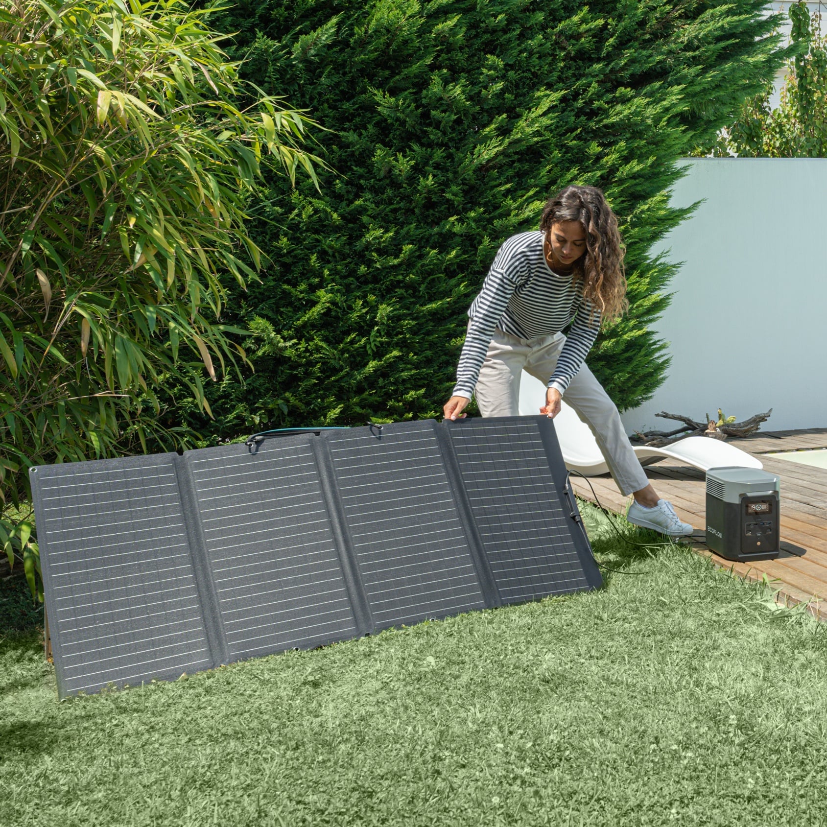  EF ECOFLOW Estación de energía portátil DELTA 2, batería  LiFePO4 (LFP), carga rápida, generador solar (panel solar opcional) para  energía de respaldo del hogar, camping y caravanas : Patio, Césped y