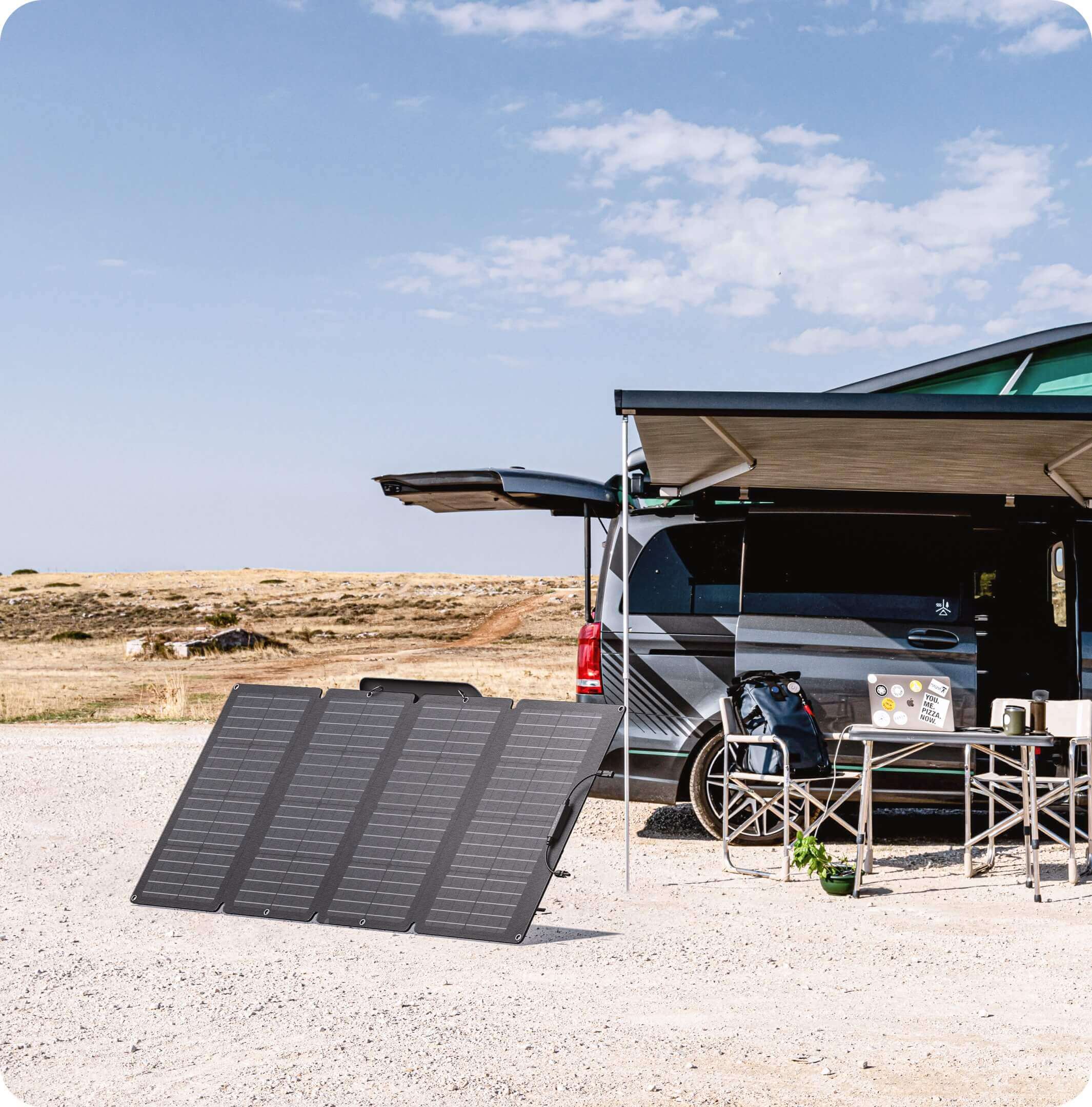 EF ECOFLOW Panel solar portátil de 160 vatios para estación de energía,  cargador solar plegable con soporte ajustable, impermeable IP68 para  acampar