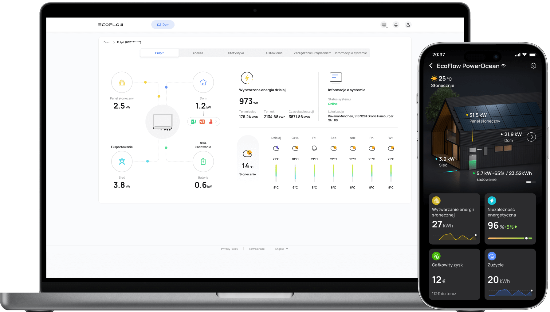 Aplikacja i portal internetowy EcoFlow