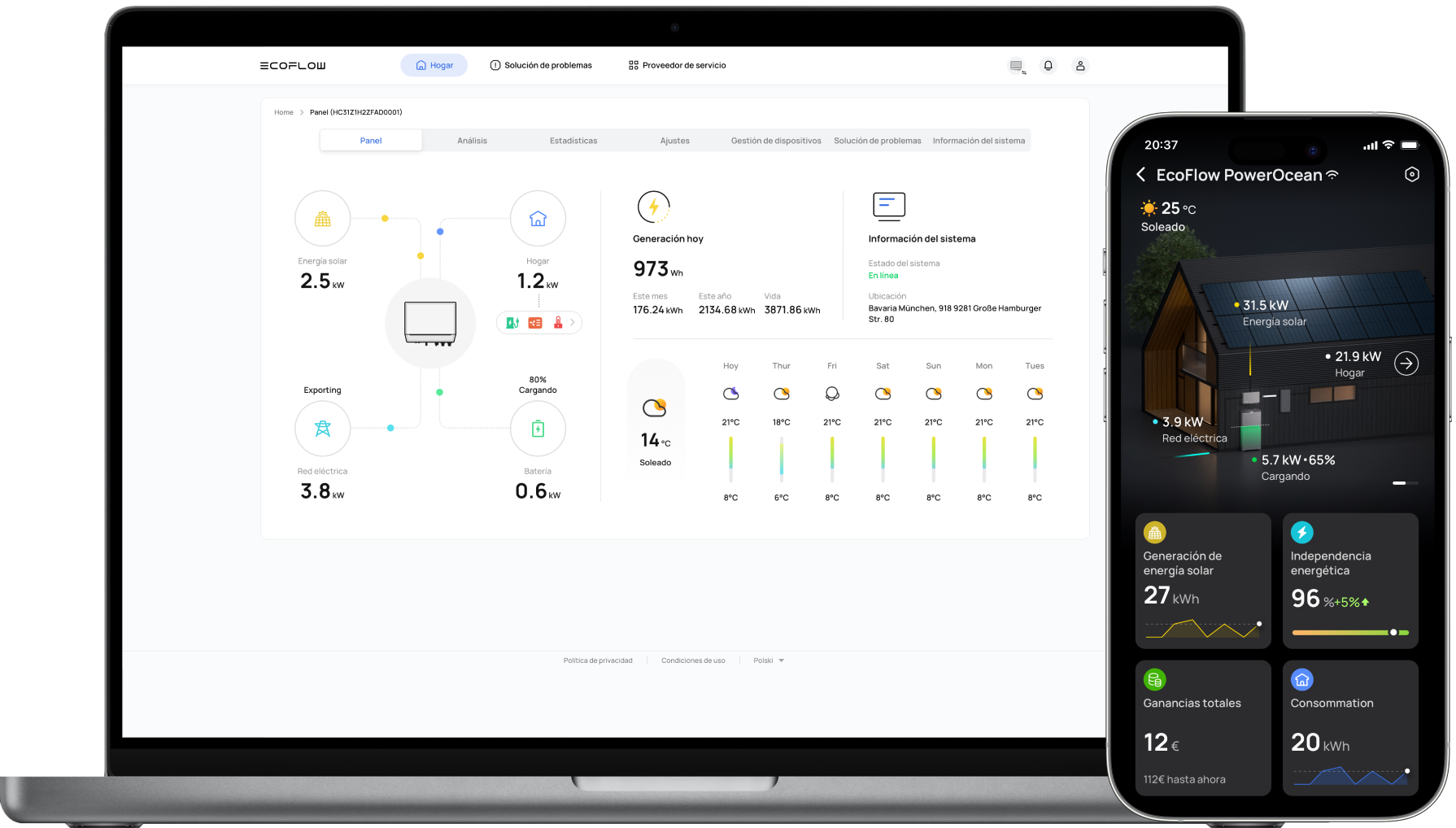 Aplicación y portal web de EcoFlow