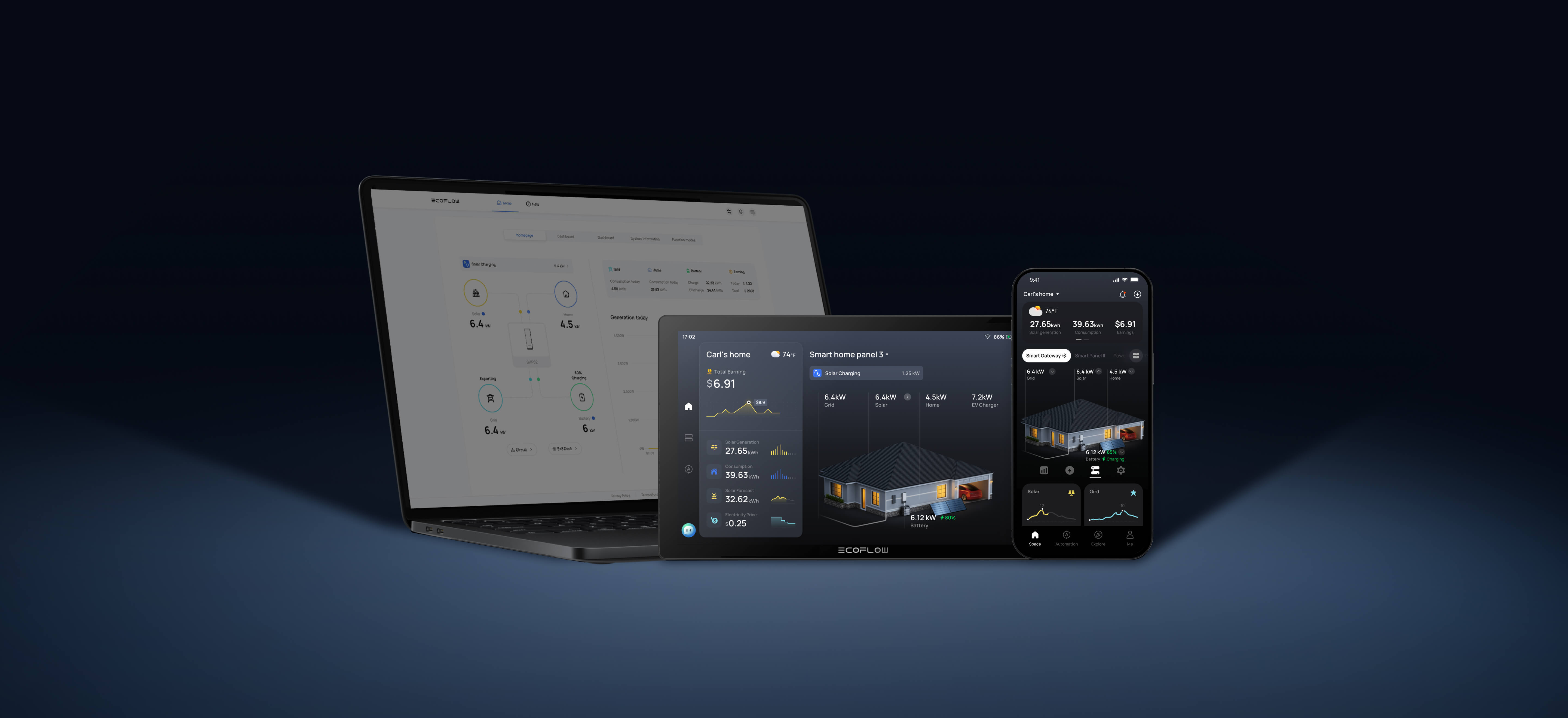 Manage your energy via EcoFlow APP,Web or EcoFlow PowerInsight.