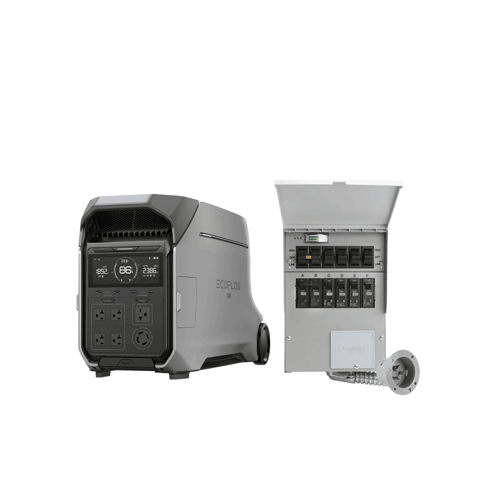 1 × EcoFlow DELTA Pro 3 + Manual Transfer Switch