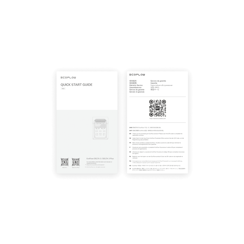 Manuales y tarjeta de garantía
